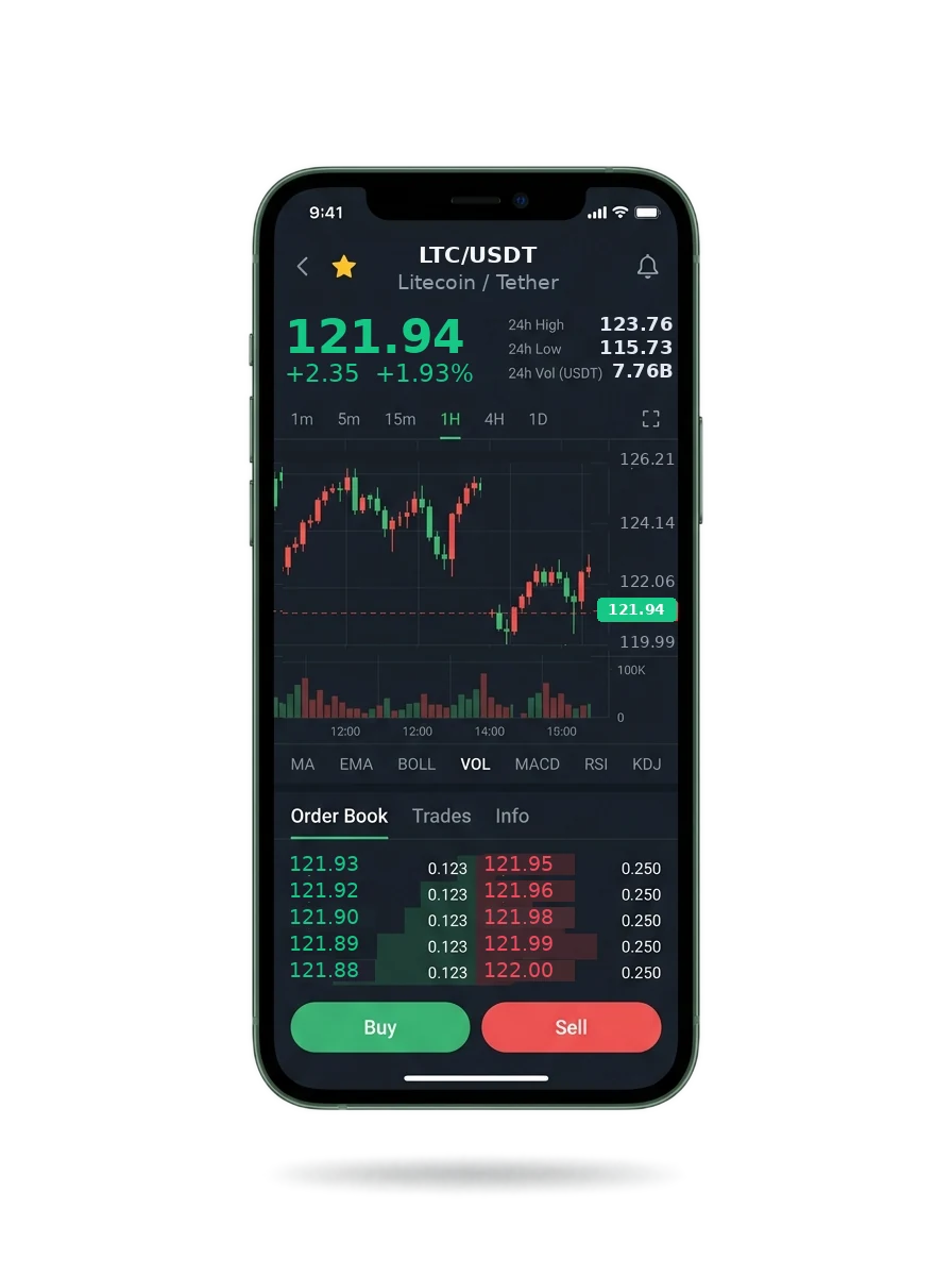 The same portfolio view on a phone screen